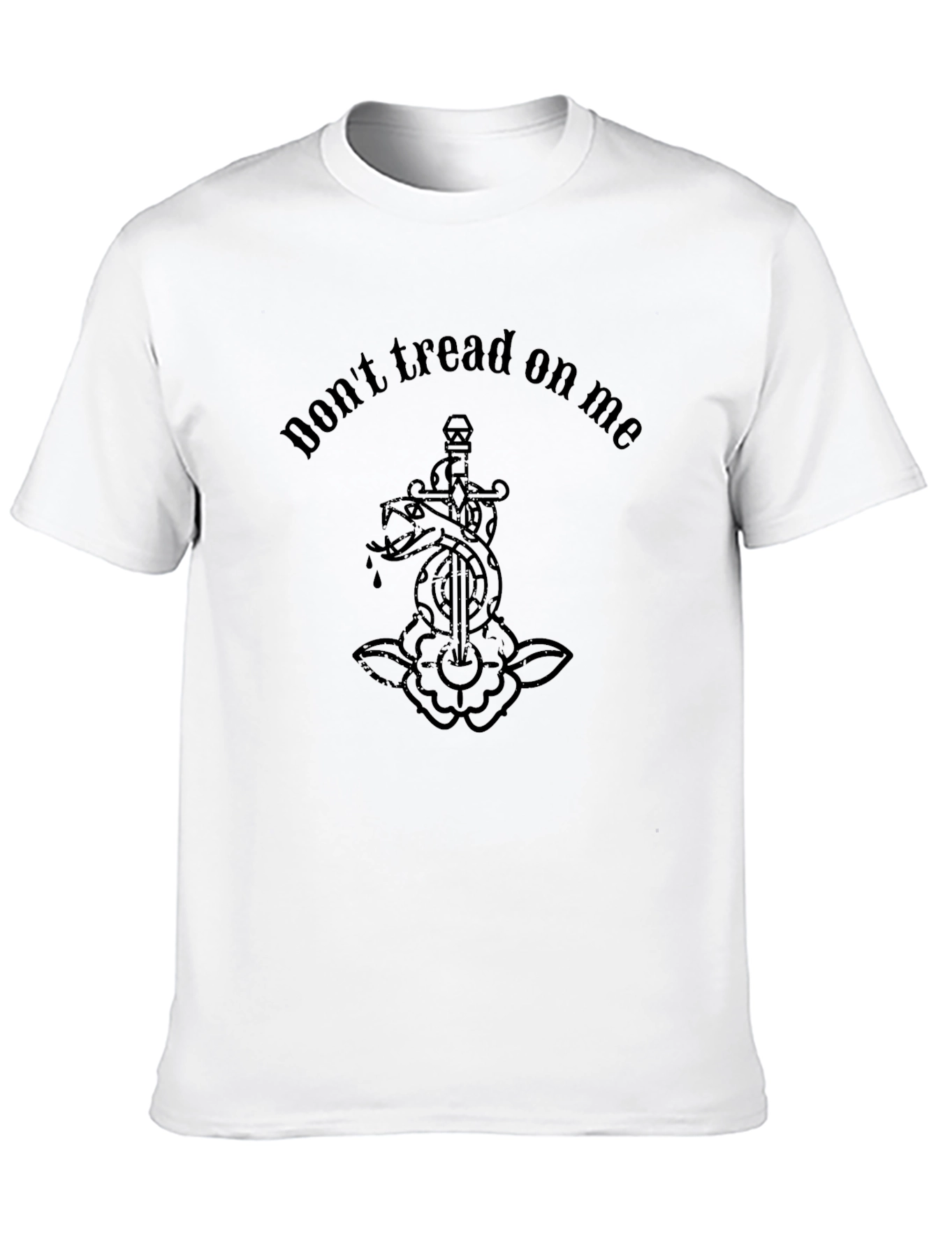 Black Don't Tread on Me Snake T-Shirt view 10