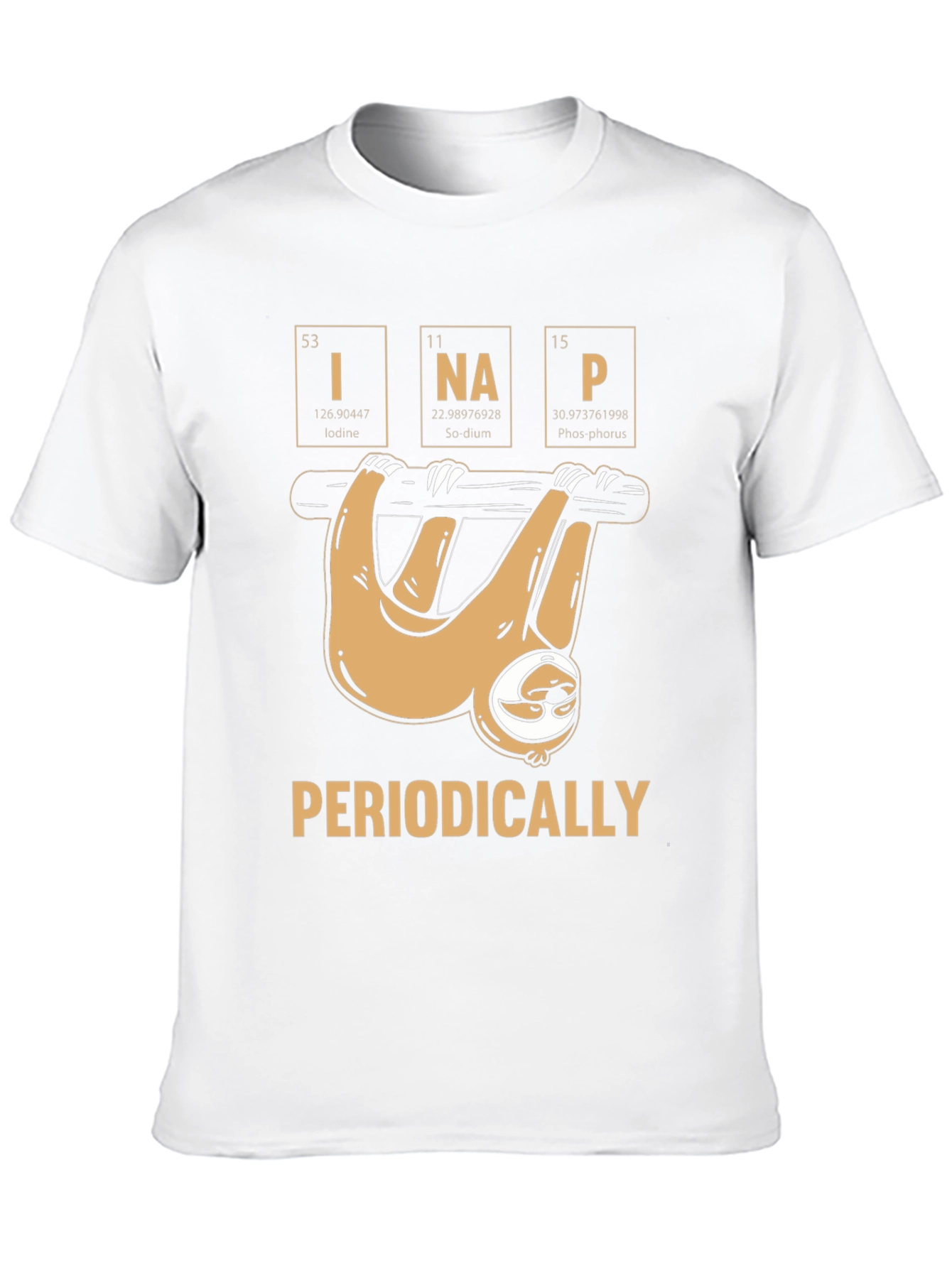 Black Periodically Sloth Funny T-Shirt view 10