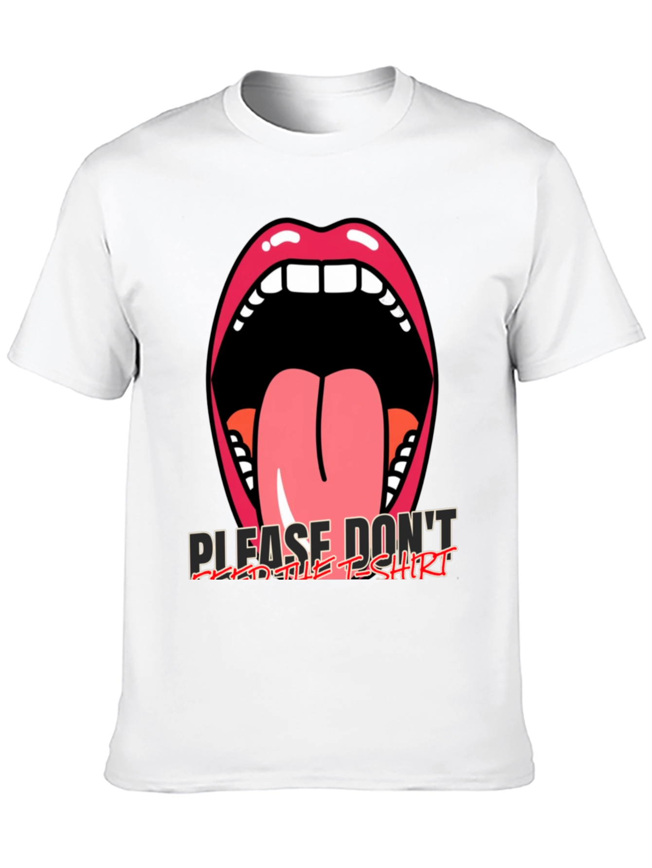 Black Graphic Tee: Open Mouth Tongue Out view 10