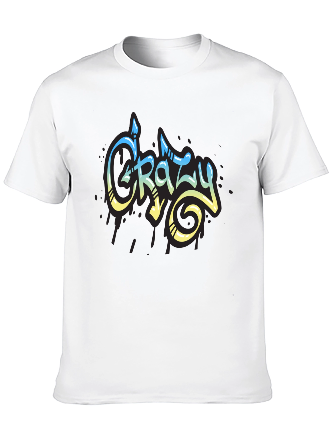Black Crazy Graffiti Style Graphic T-Shirt view 10