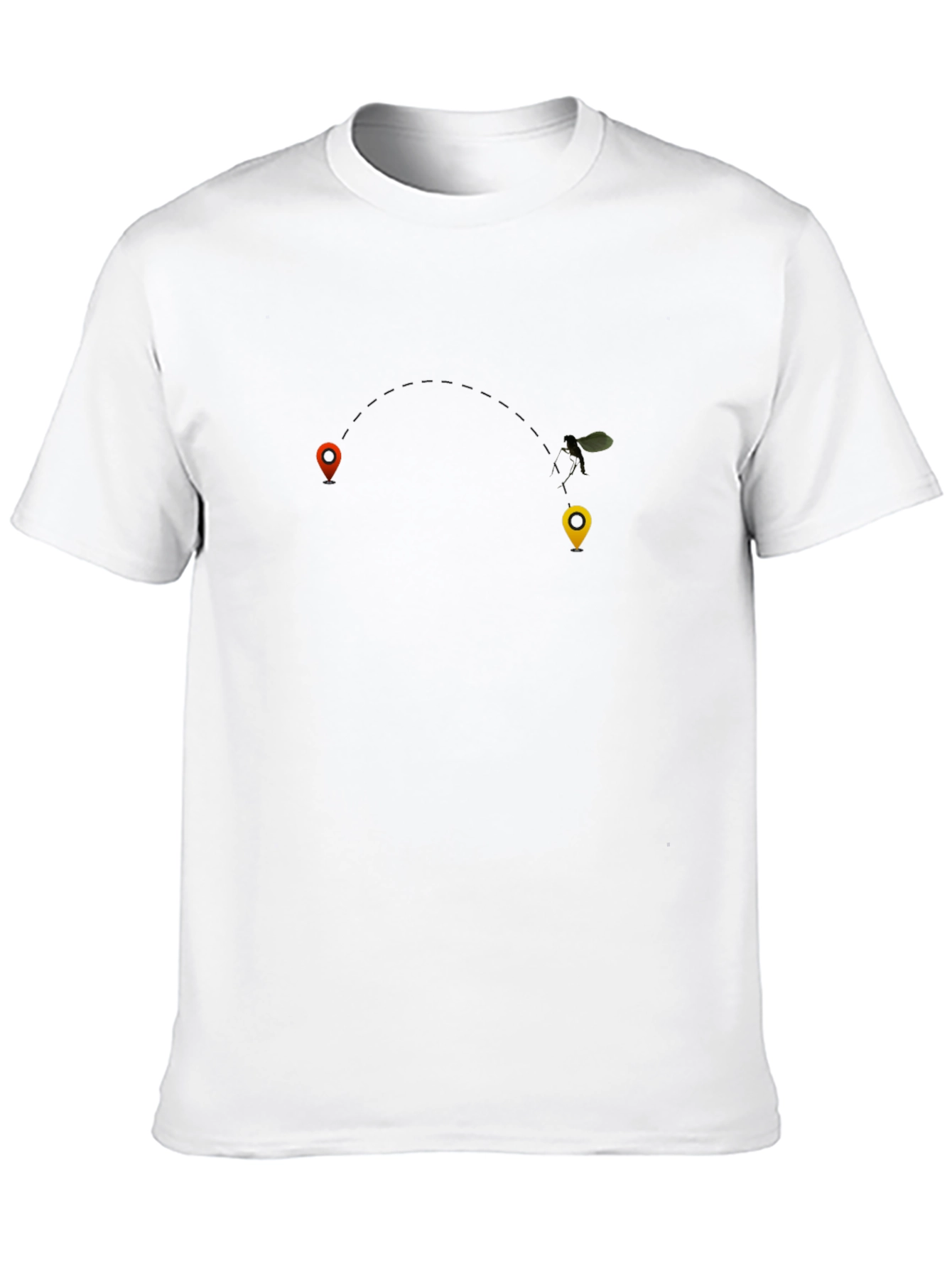 Black Men's Black Graphic Tee with Map Pin Design view 10