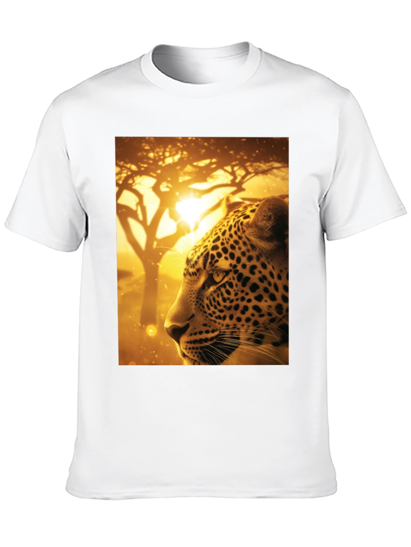 Black Leopard Graphic Print Black T-Shirt view 10