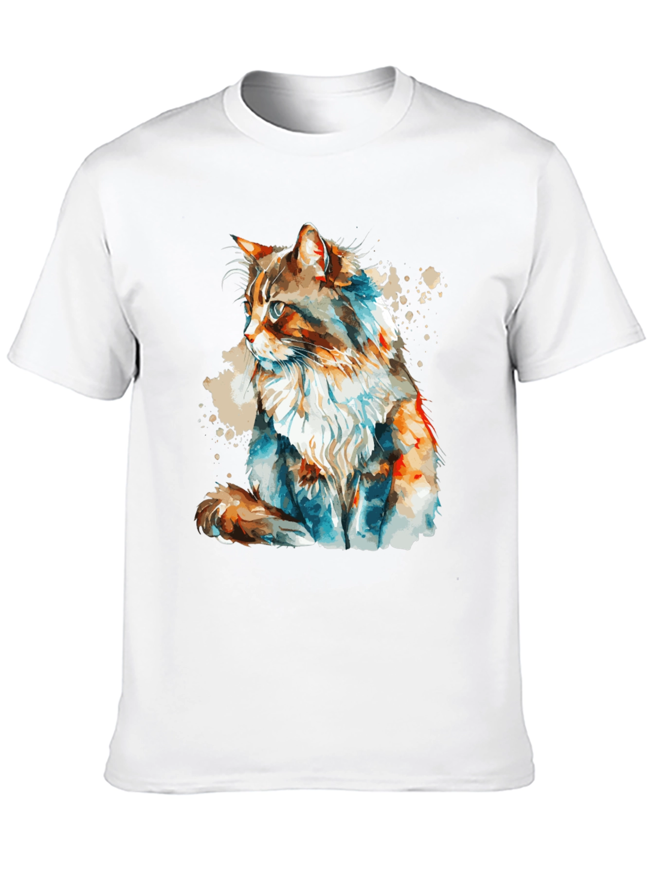 Black Watercolor Cat T-Shirt: Stylish & Unique Design view 10