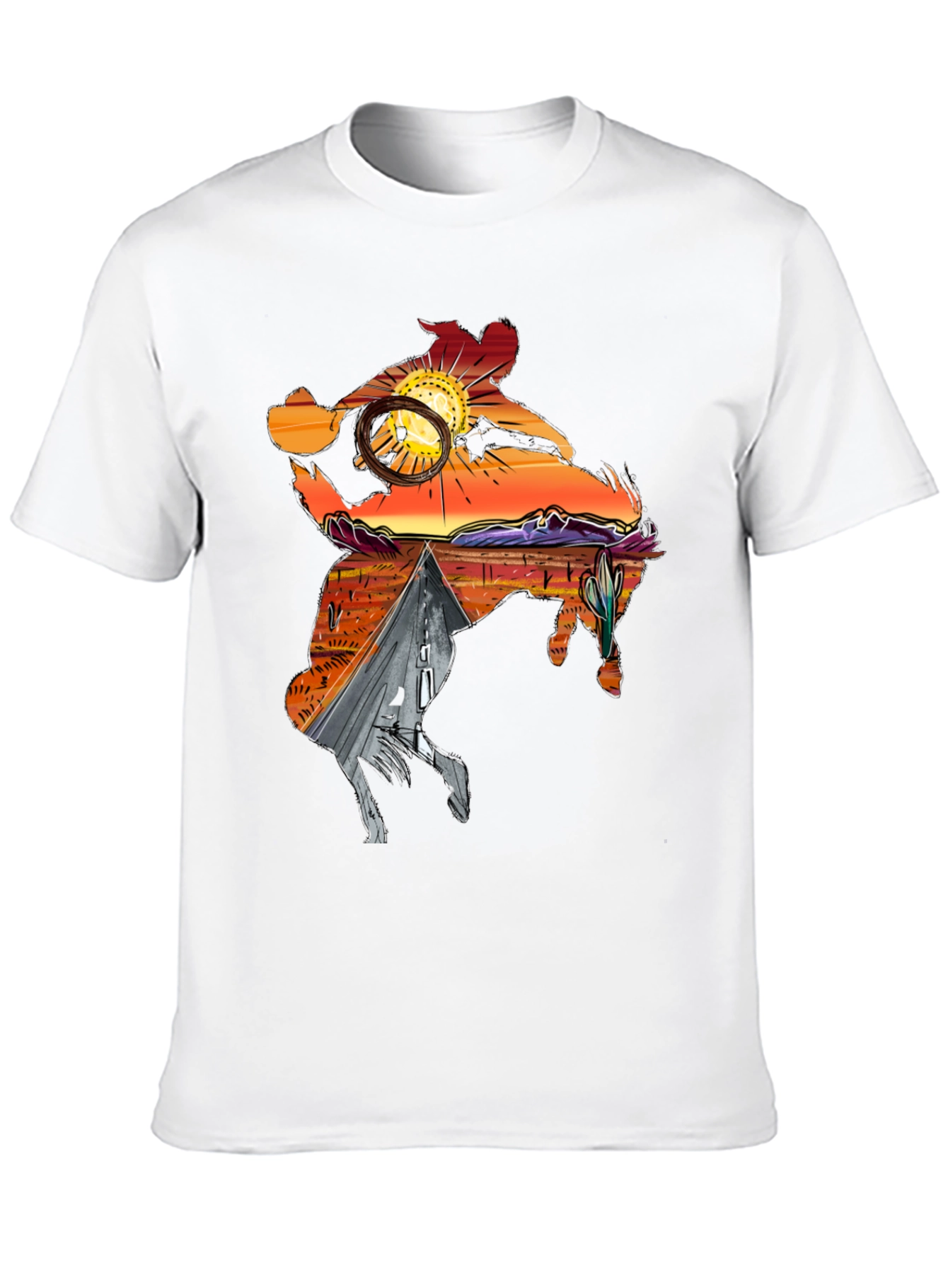 Black Western Desert Sunset Graphic Tee view 10