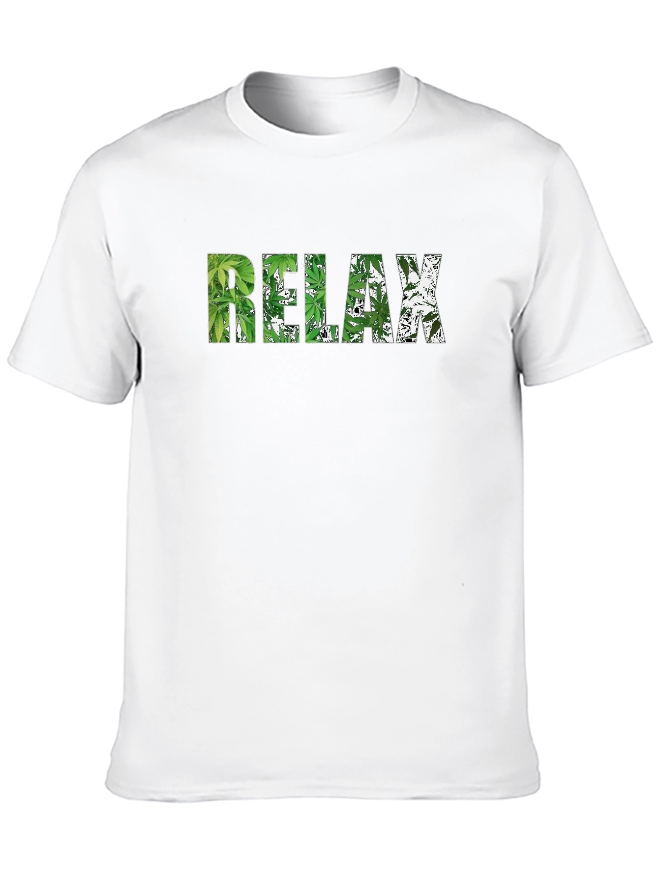 Black Relax Marijuana Leaf Graphic Black T-Shirt view 10