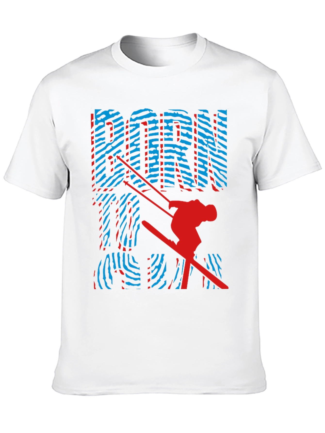 Black Born To Ski Graphic Tee - Unisex Black Cotton T-Shirt view 10