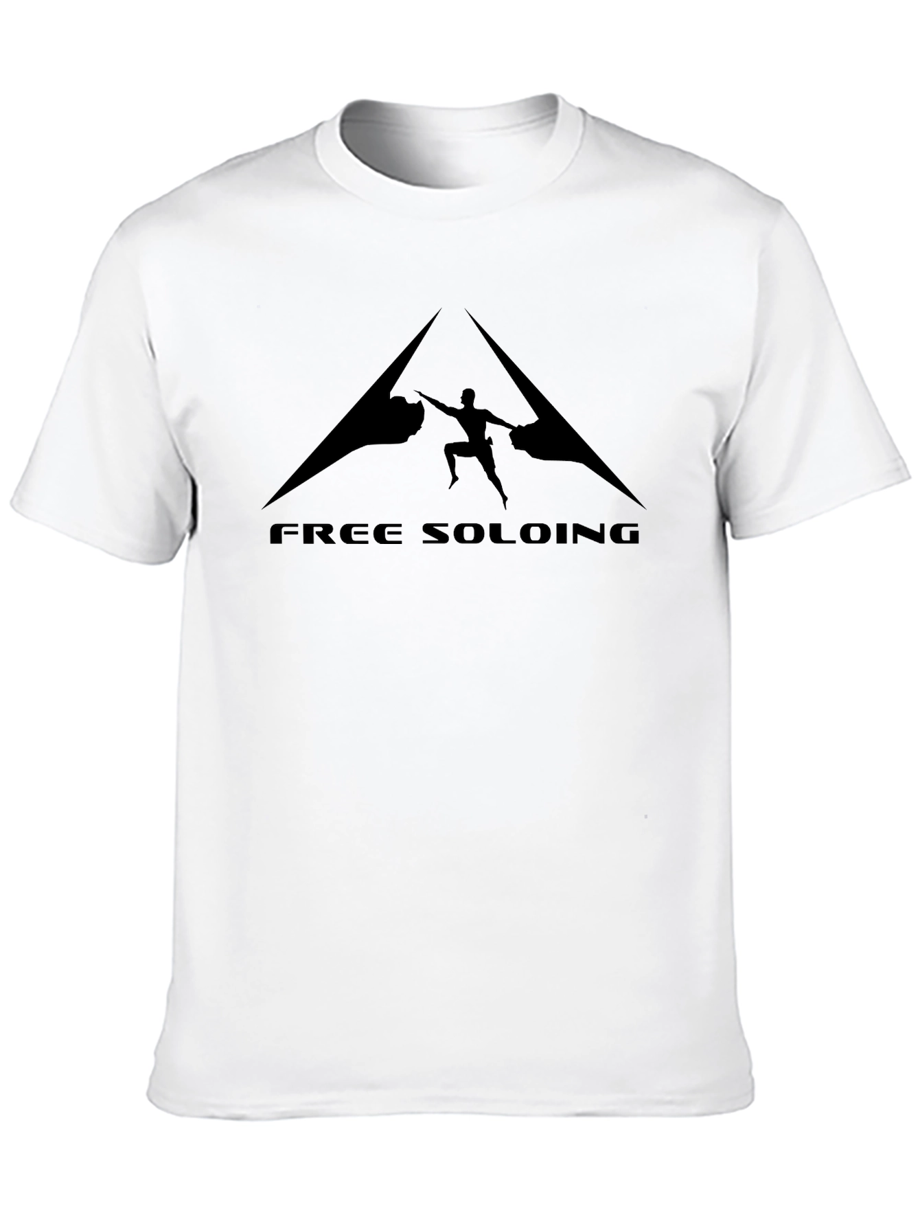 Black Free Soloing Black T-Shirt Climber Design view 10