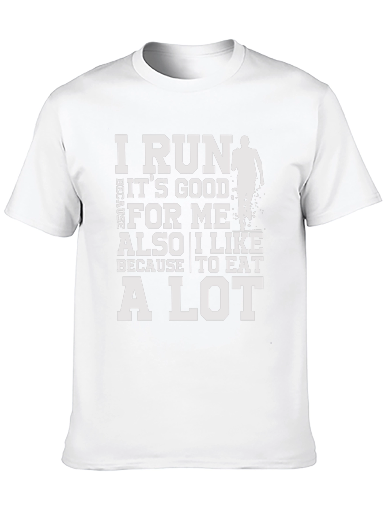 Black Funny Running T-Shirt - I Run Because I Like to Eat view 10