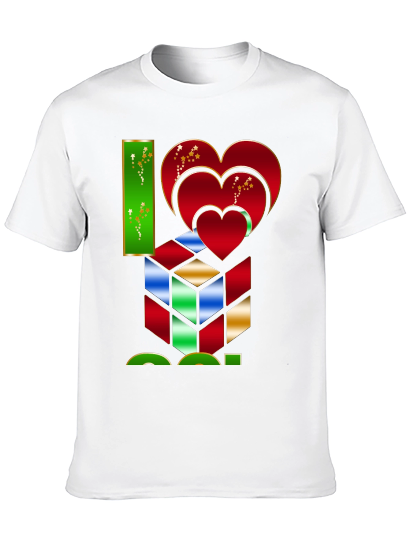 Black I Heart Cube Graphic Tee - Puzzle Lover's Shirt view 10