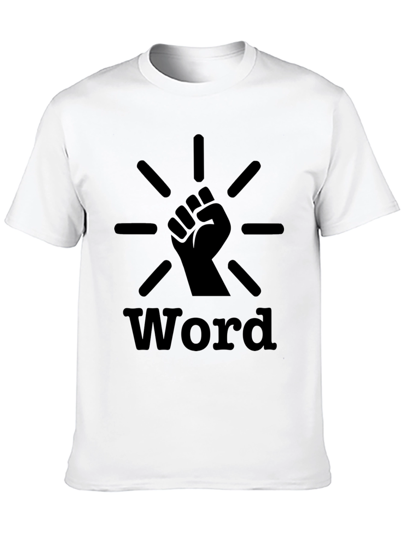 Black Word Power Fist T-Shirt - Black Graphic Tee view 10