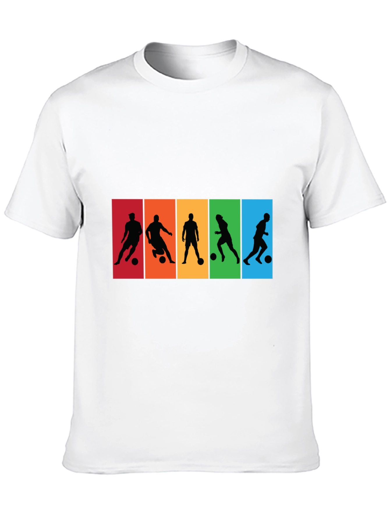 Black Soccer Player Silhouette Graphic T-Shirt view 10