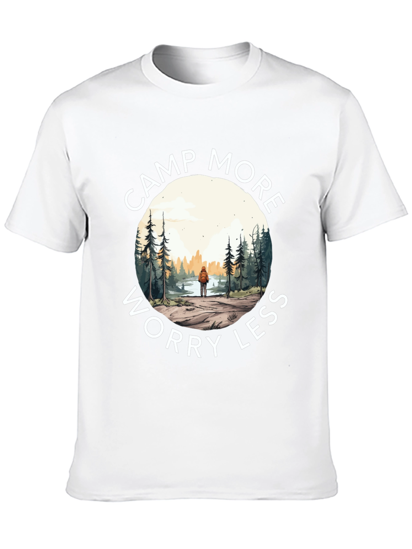 Black Camp More Worry Less Graphic T-Shirt view 10