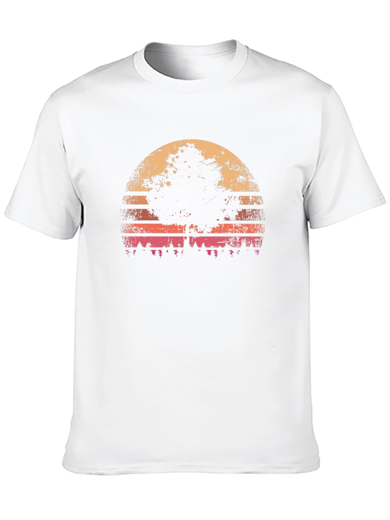 Black Retro Sunset Tree Graphic Tee view 10