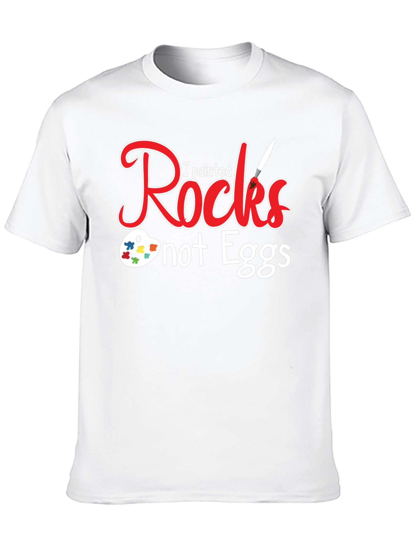 Black I Painted Rocks Not Eggs Black T-Shirt view 10