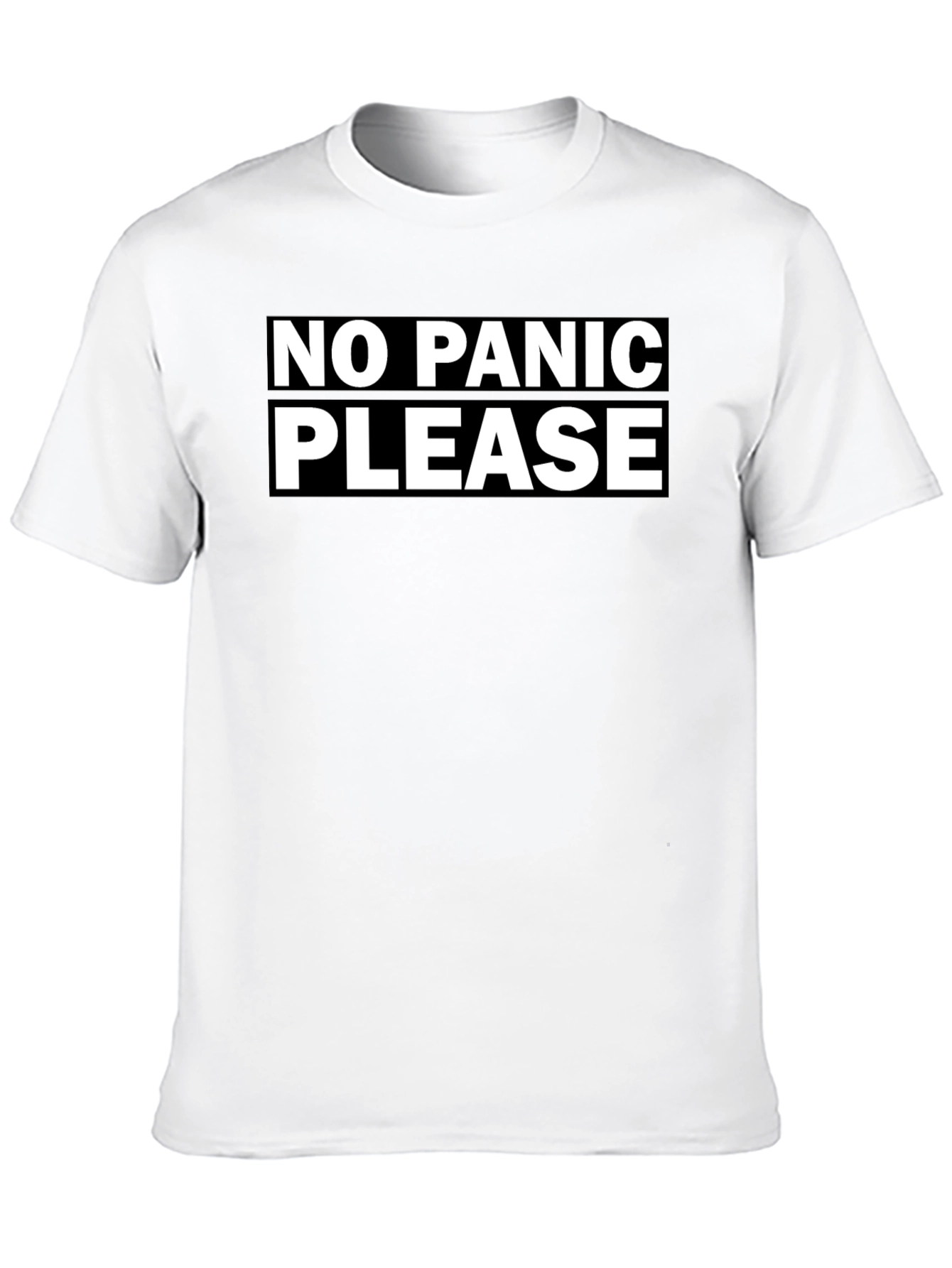 Black No Panic Please Graphic T-Shirt - Casual Cotton Tee view 10