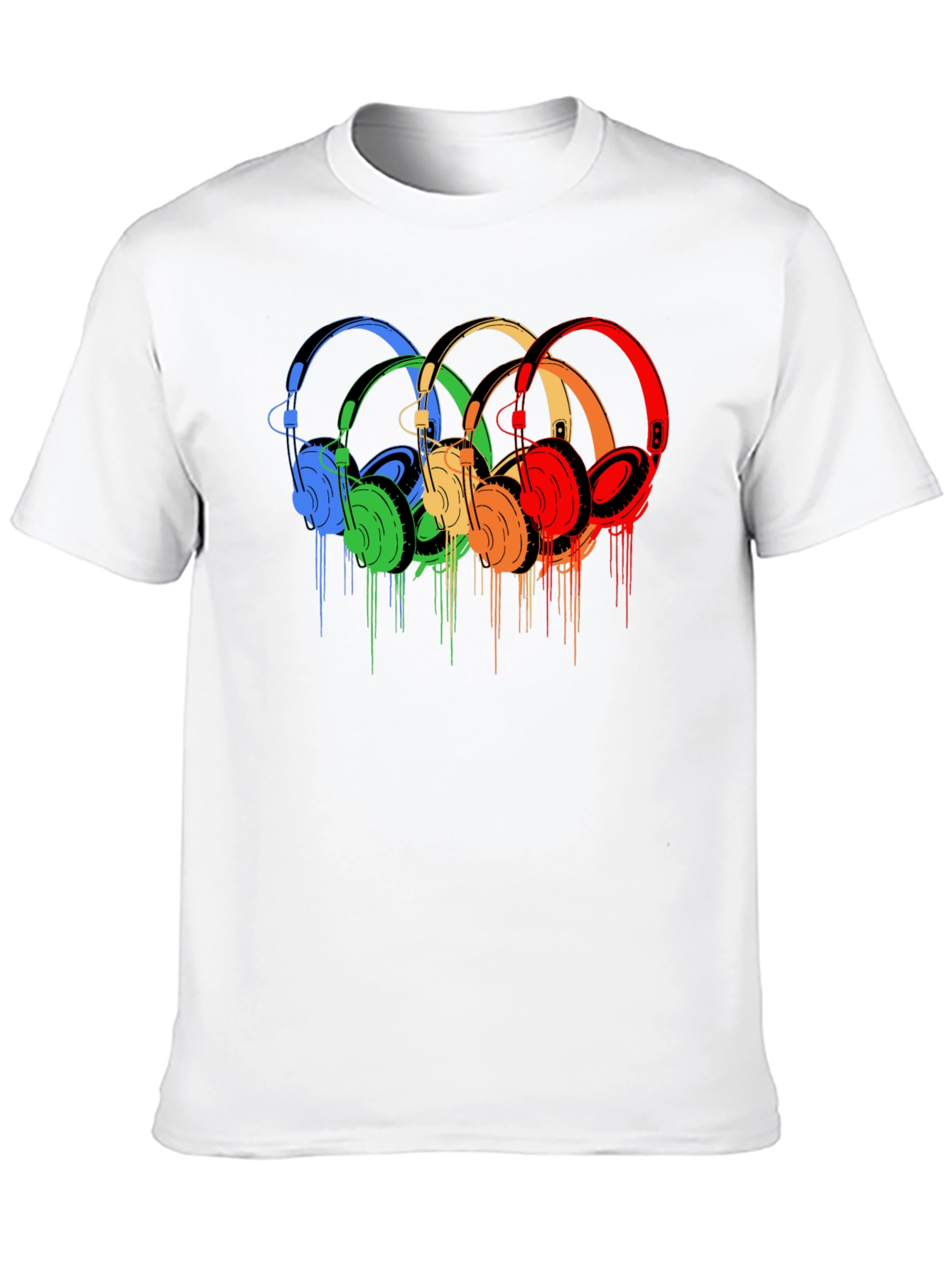 Black Rainbow Headphone Graphic Tee - Stylish Music Lover Shirt view 10