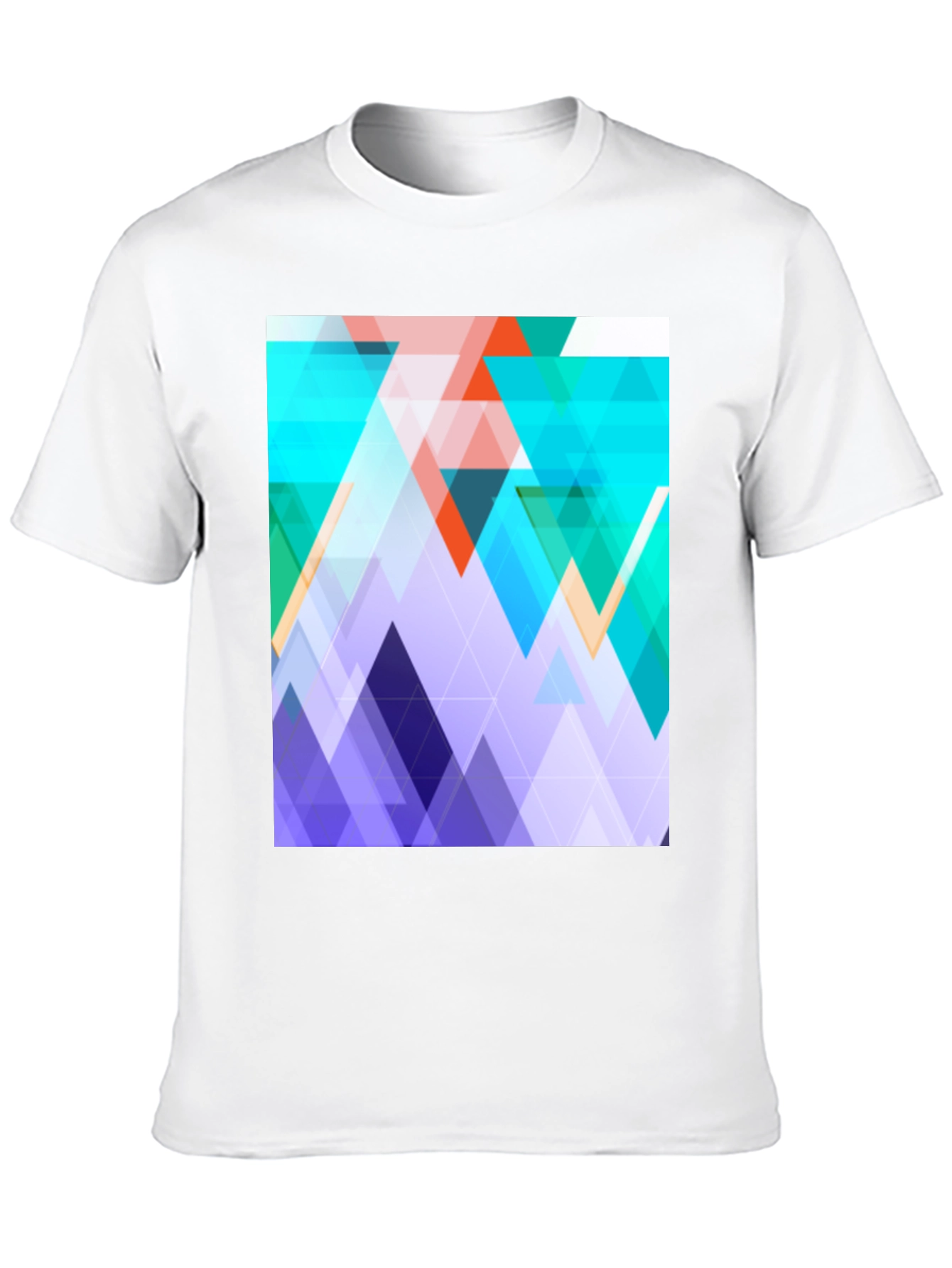 Black Geometric Triangle T-Shirt - Modern Abstract Design view 10