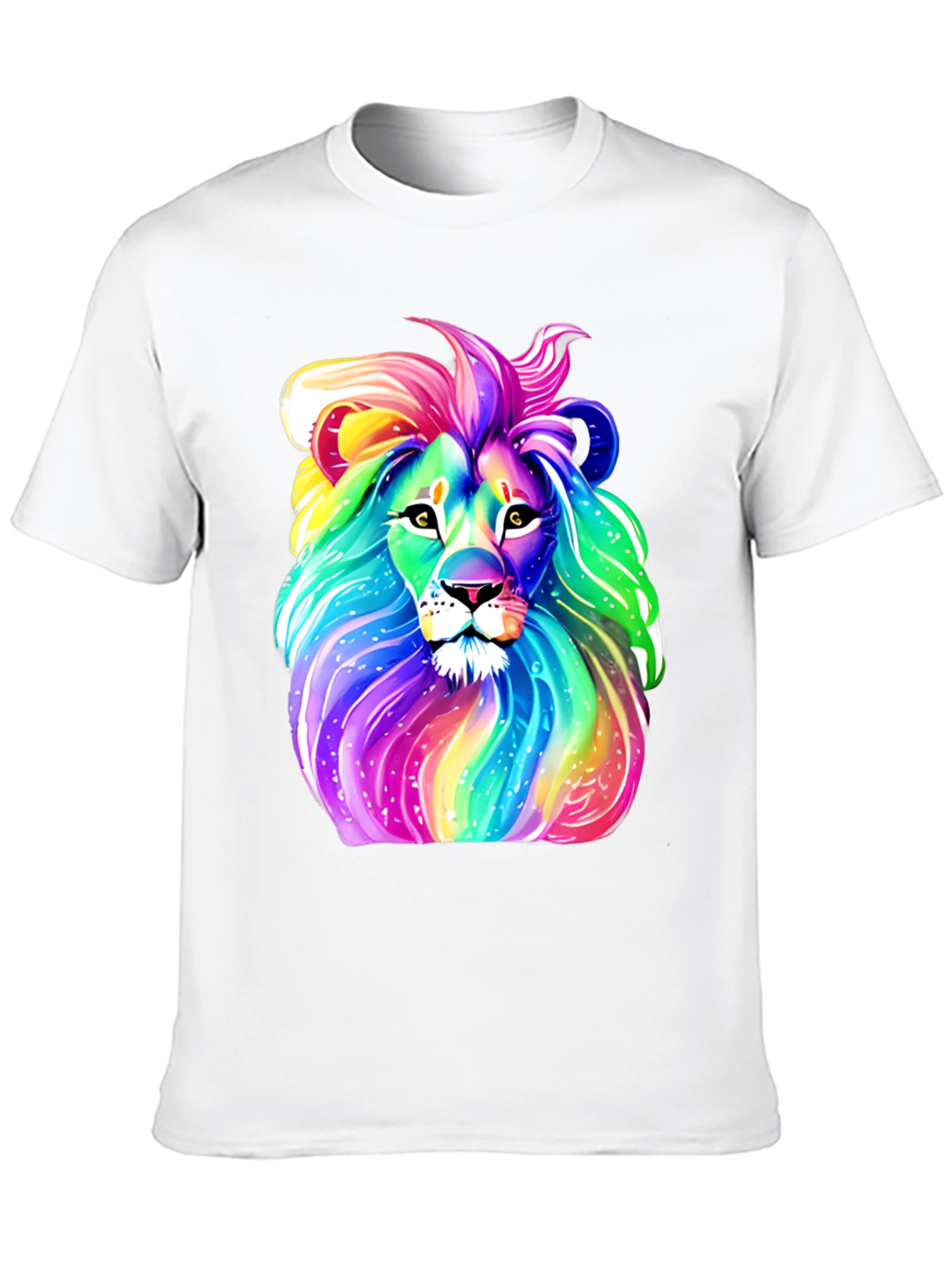 Black Rainbow Lion Graphic Tee - Men's Black T-Shirt view 10