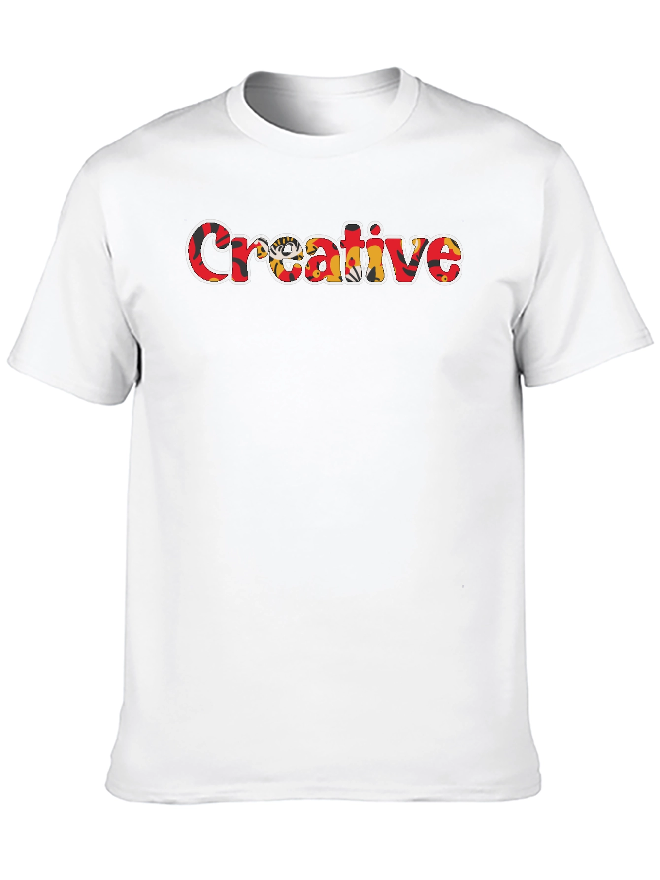 Black Creative Graphic Print Crew Neck T-Shirt view 10