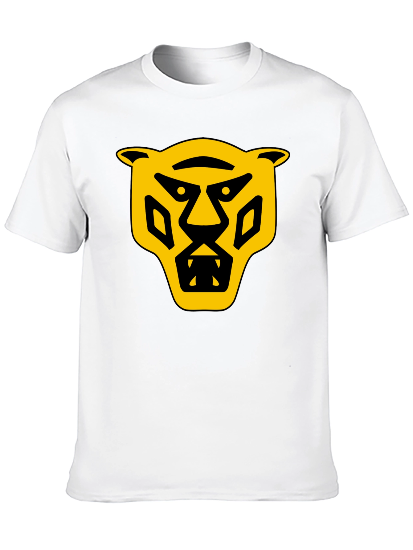 Black Bold Graphic T-Shirt: Yellow Panther Design view 10