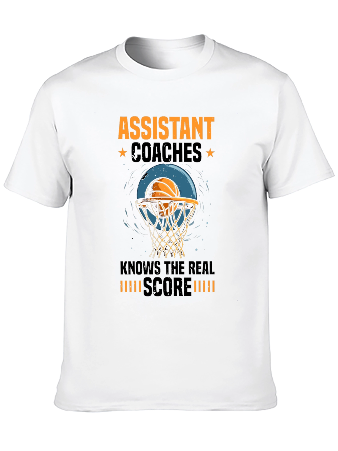 Black Assistant Coaches T-Shirt: Real Score Basketball Tee view 10