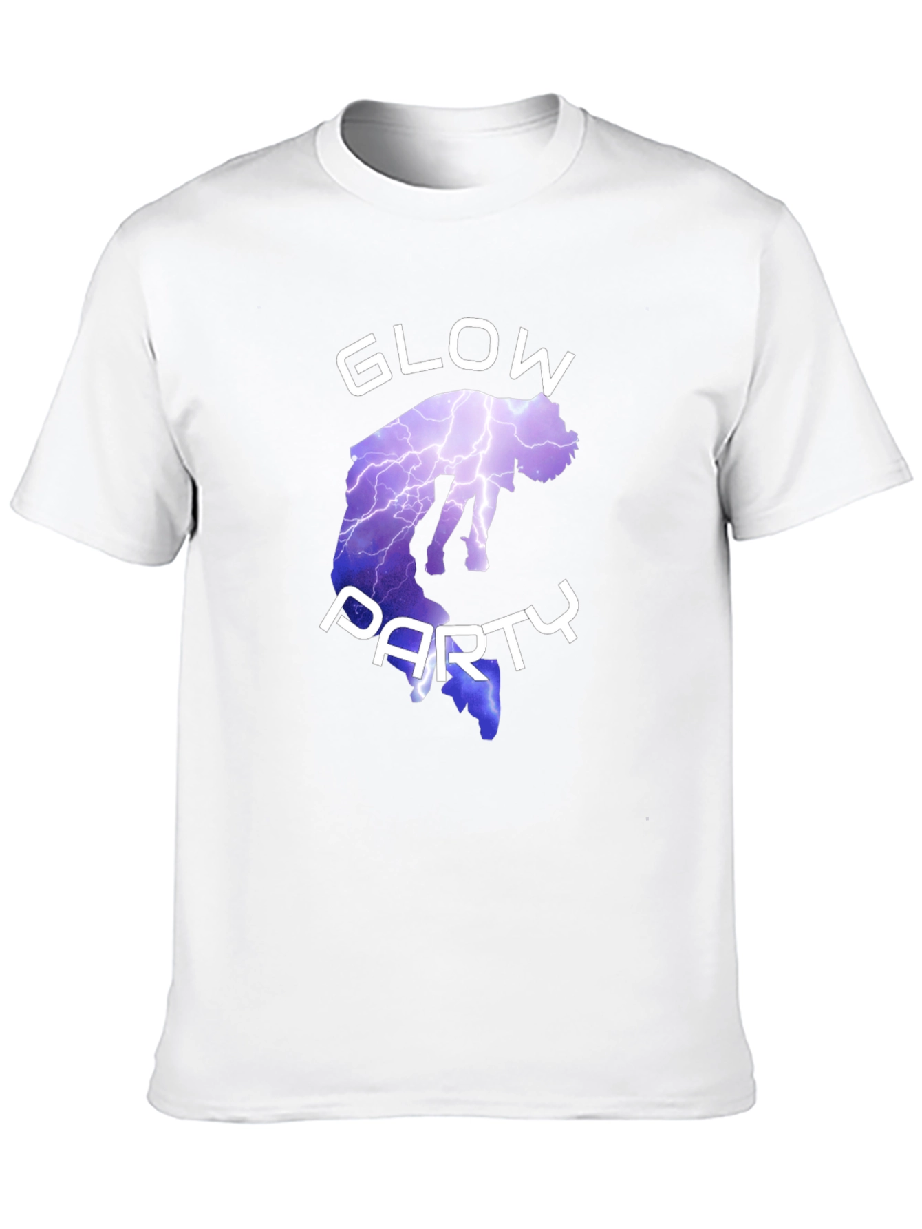 Black Glow Party Graphic Tee - Short Sleeve Cotton T-Shirt view 10