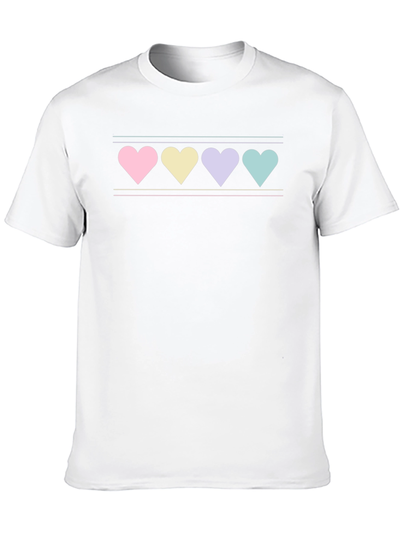 Black Pastel Hearts Graphic Tee - Black Cotton Blend Shirt view 10