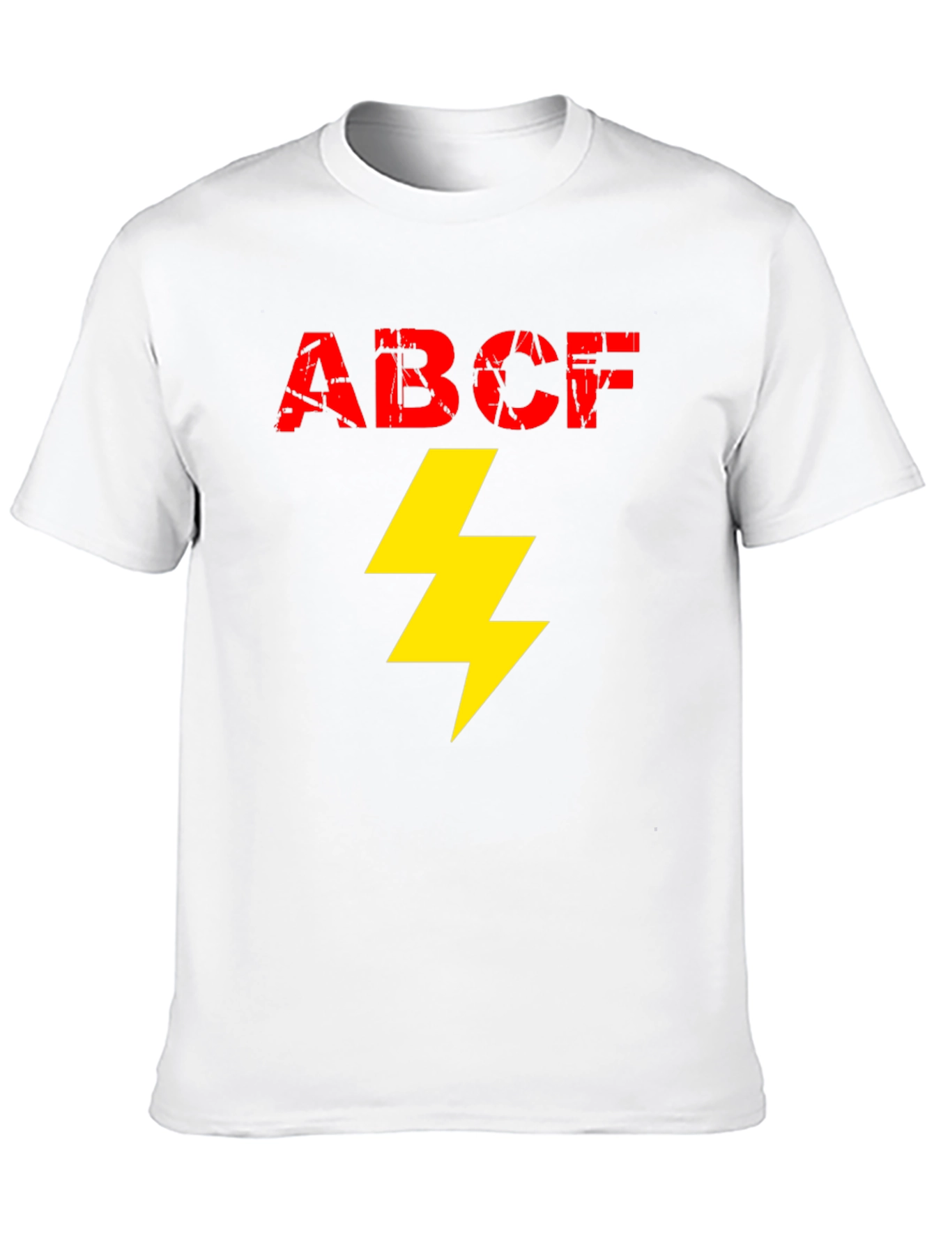 Black ABCF Lightning Bolt Graphic Tee - Cool Men's Black T-Shirt view 10