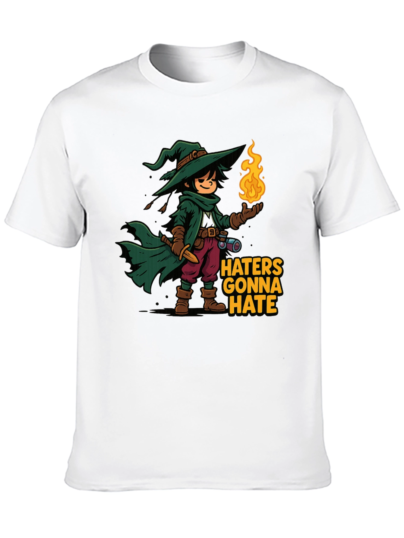 Black Haters Gonna Hate Wizard Cartoon T-Shirt view 10