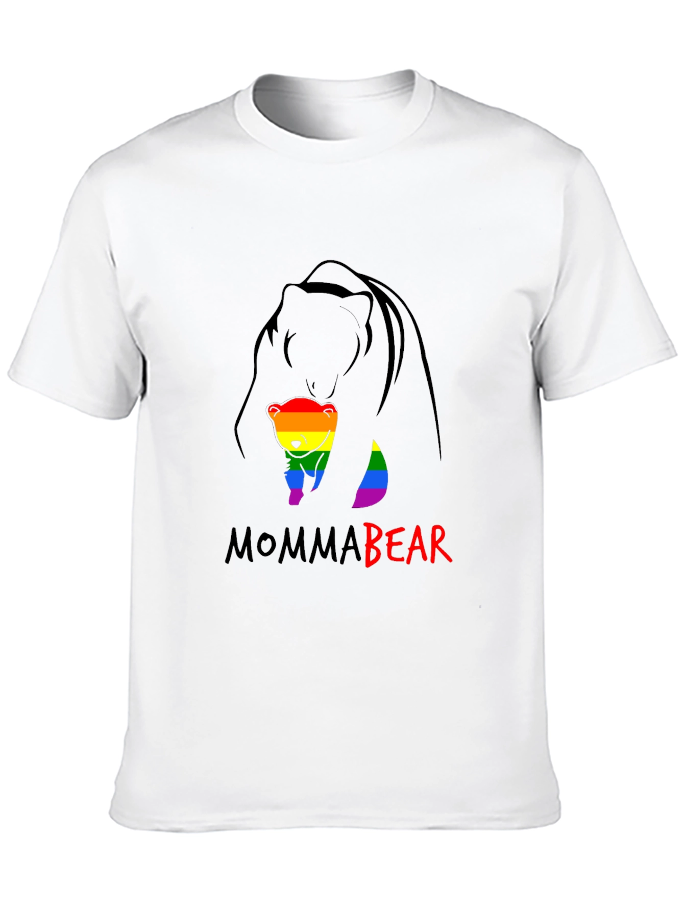 Black Momma Bear Pride T-Shirt - Rainbow Graphic Tee view 10