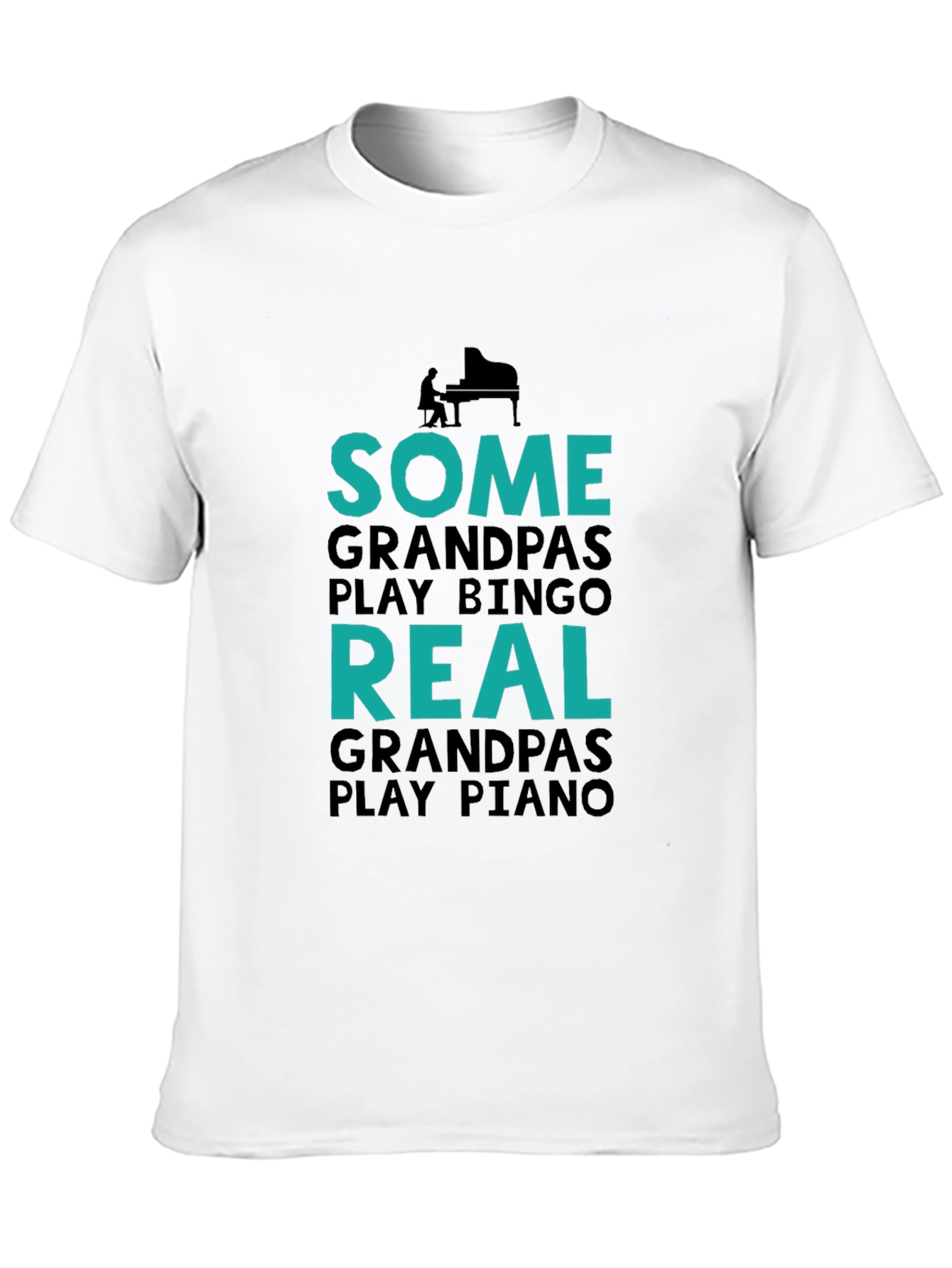 Black Real Grandpas Play Piano Graphic Tee view 10