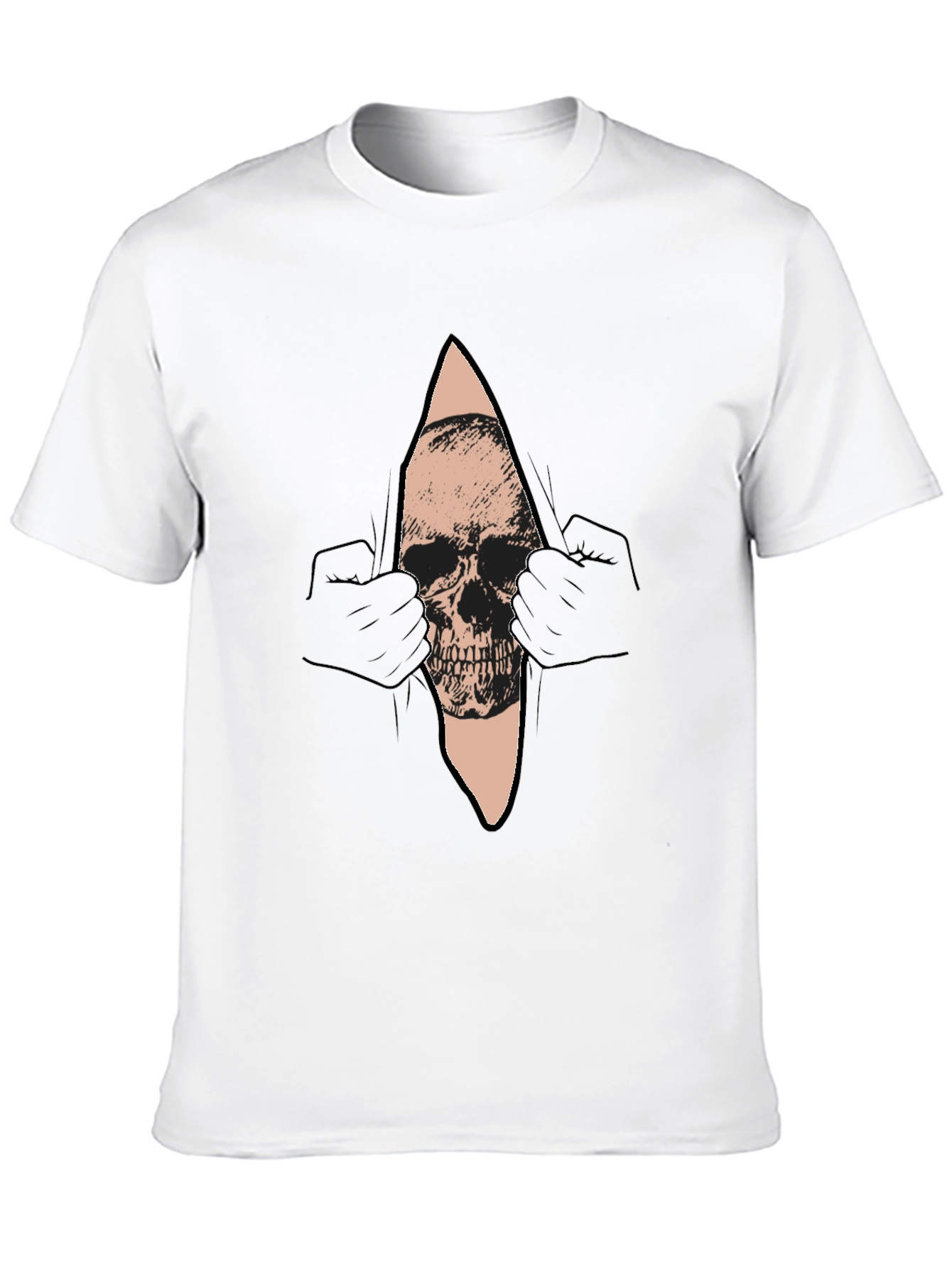 Black Skull Graphic T-Shirt - Men's Black Crew Neck Tee view 10