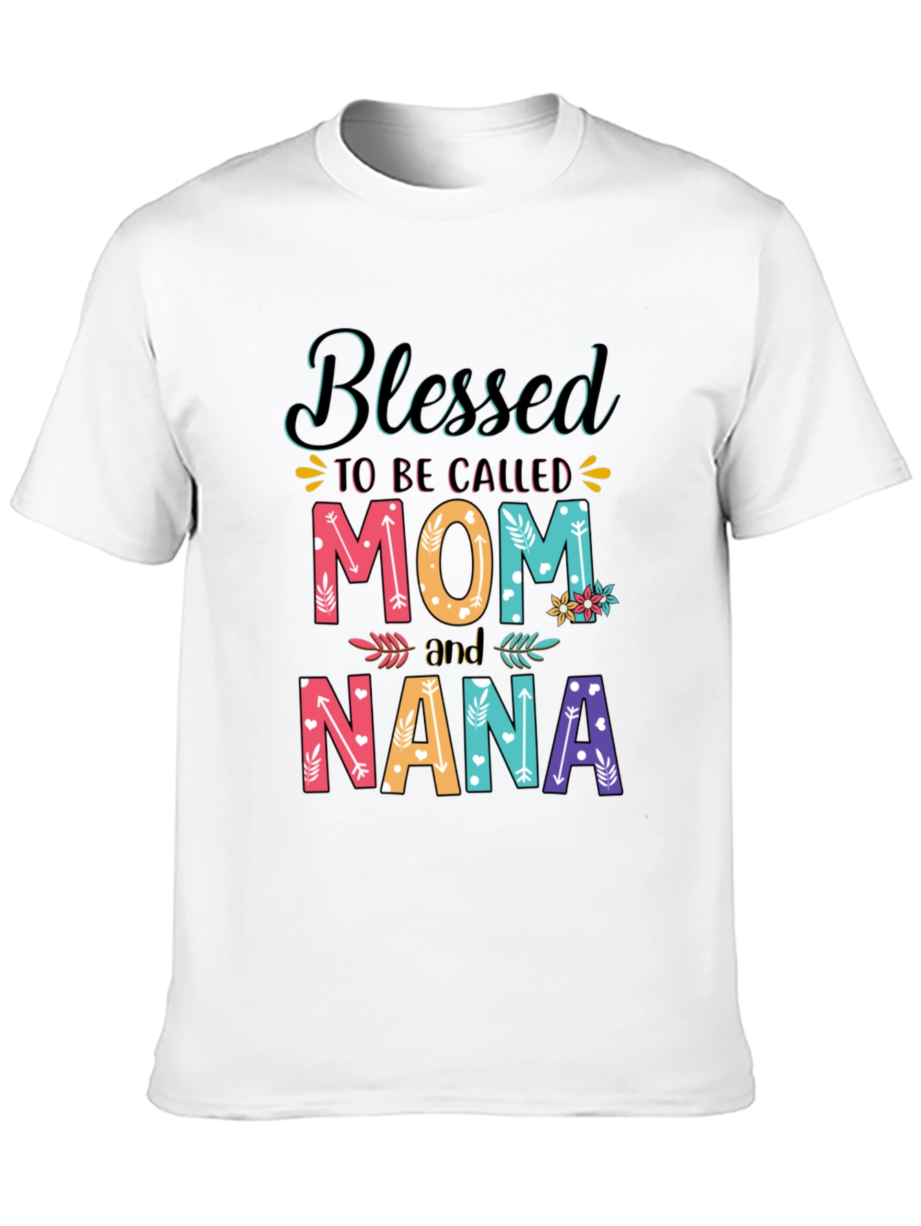 Black Blessed Mom and Nana T-Shirt view 10
