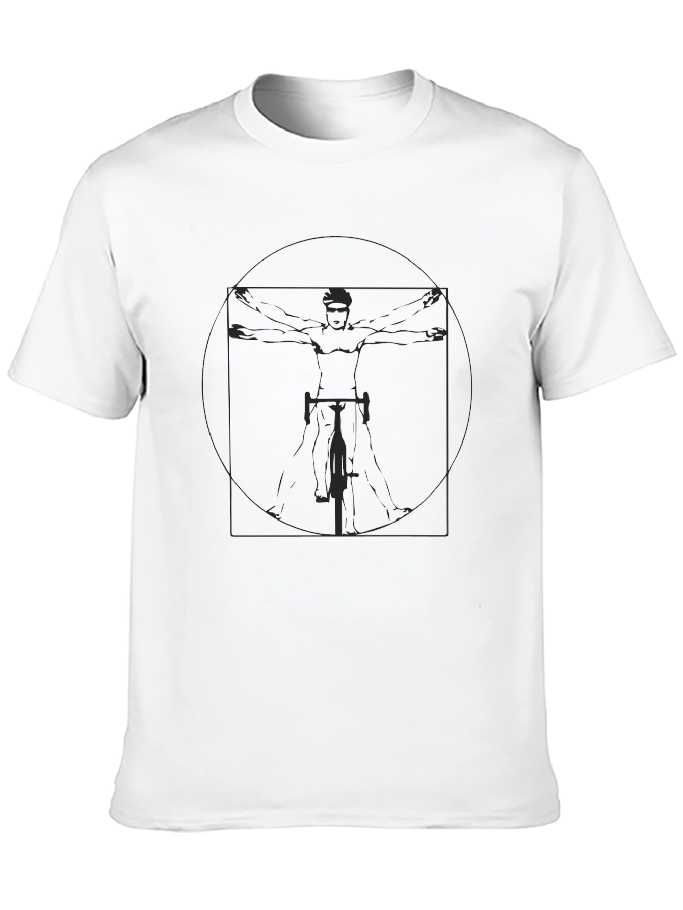 Black Vitruvian Cyclist Tee - Leonardo Inspired view 10