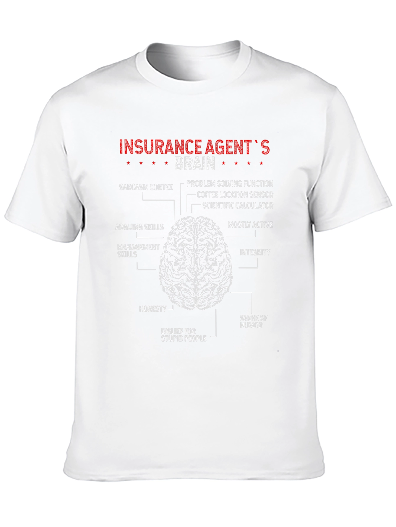 Black Insurance Agent Brain Anatomy T-Shirt view 10