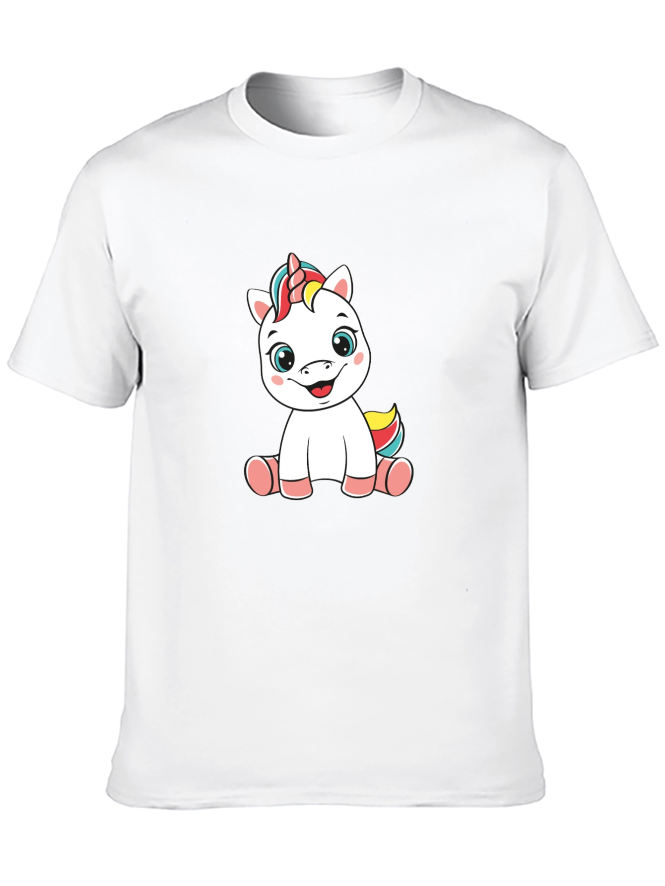 Black Unicorn Cartoon Black T-Shirt view 10