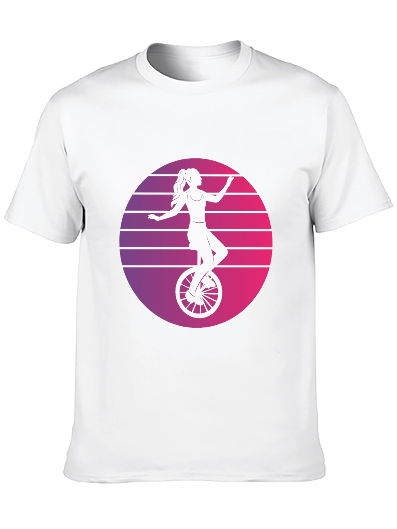 Black Retro Unicycle Woman T-Shirt - Black view 10