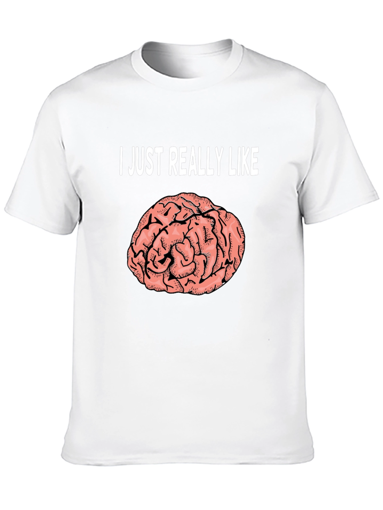 Black Brain Graphic T-Shirt: I Just Really Like Brains Tee view 10