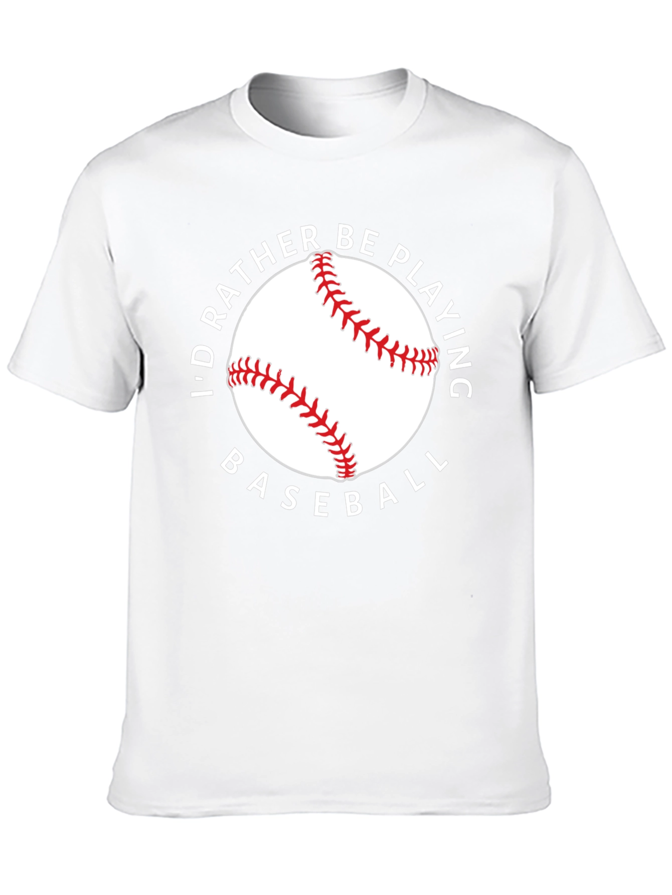Black I'd Rather Be Playing Baseball Black Tee view 10