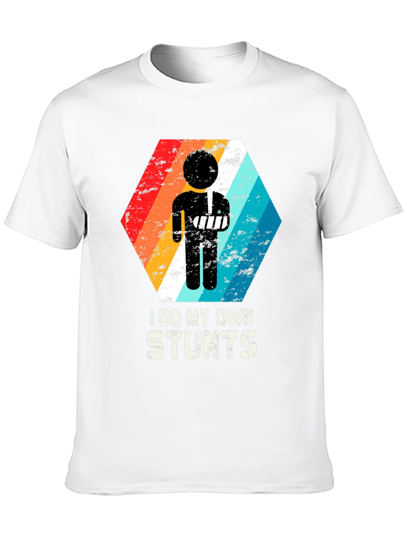 Black I Do My Own Stunts Broken Arm T-Shirt view 10