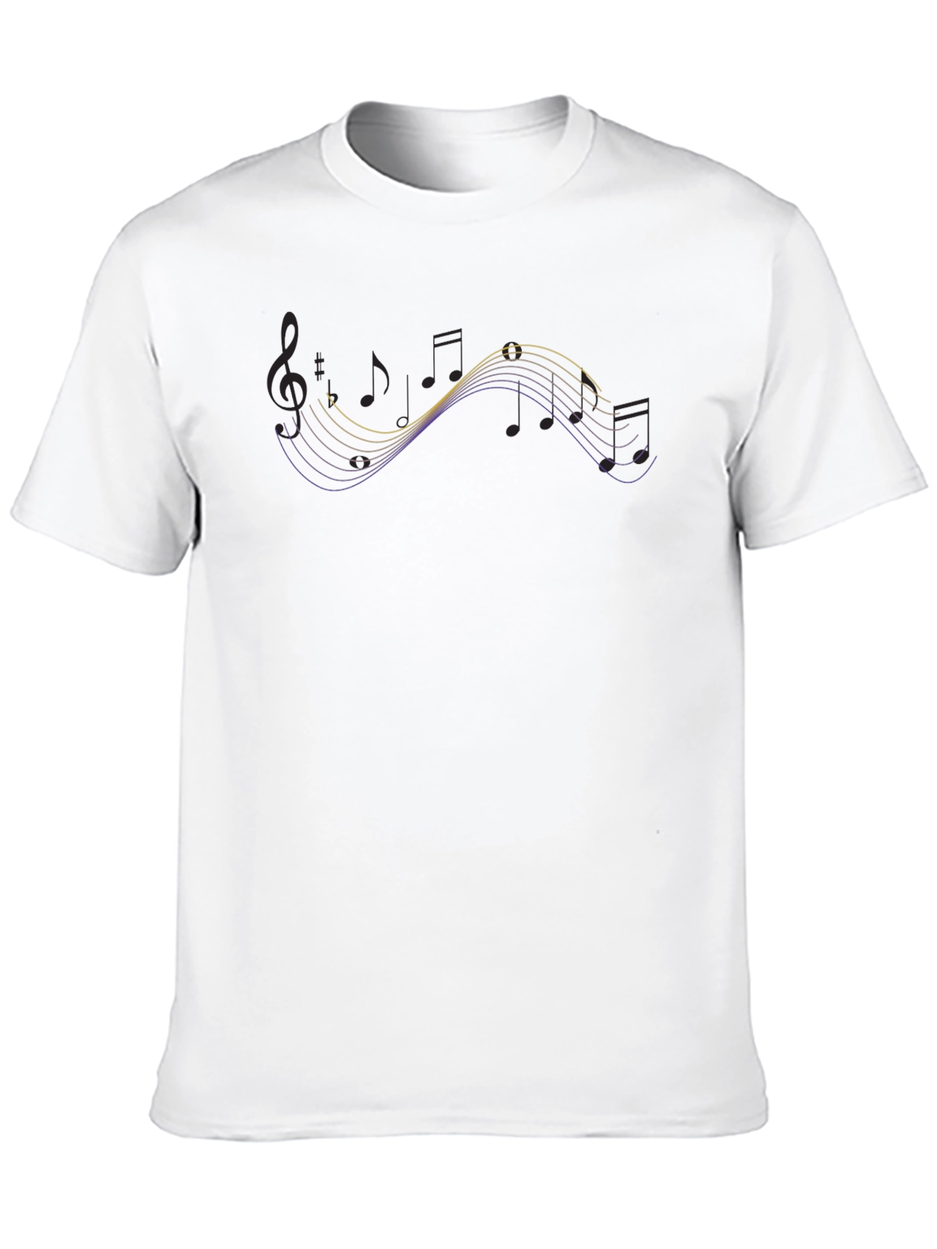 Black Musical Notes Graphic Black T-Shirt view 10