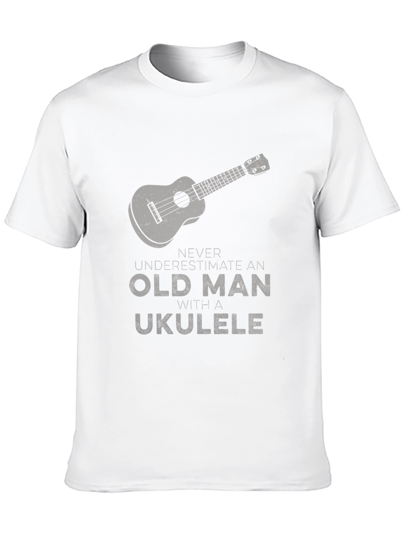 Black Old Man Ukulele T-Shirt - Funny Musician Tee view 10