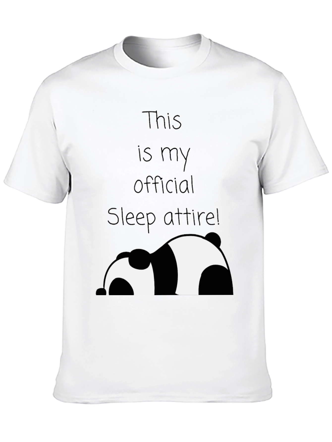 Black Funny Panda Sleep Attire T-Shirt view 10