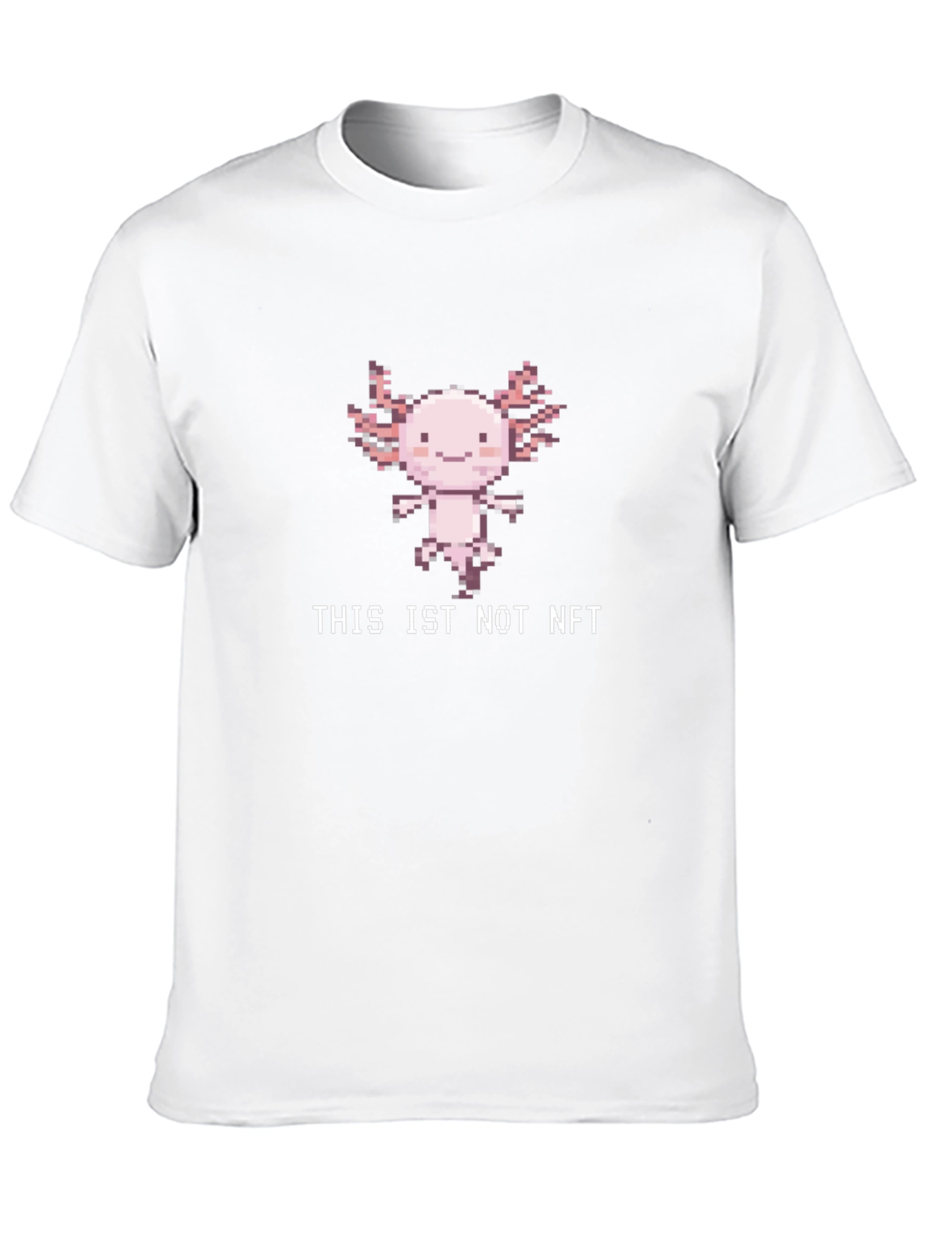 Black Axolotl Pixel Art T-Shirt - "This is Not NFT" Gamer Tee view 10