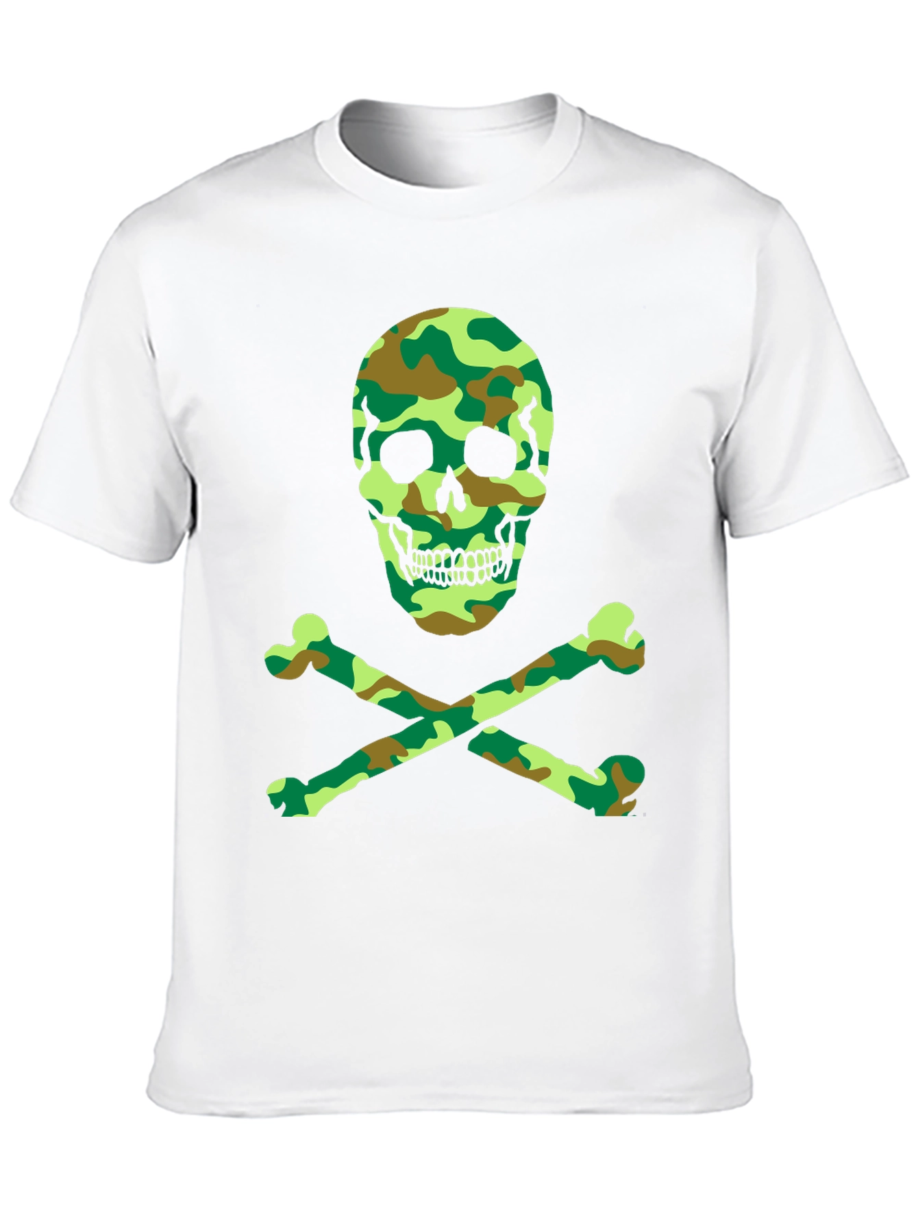 Black Camo Skull & Crossbones Graphic T-Shirt view 10