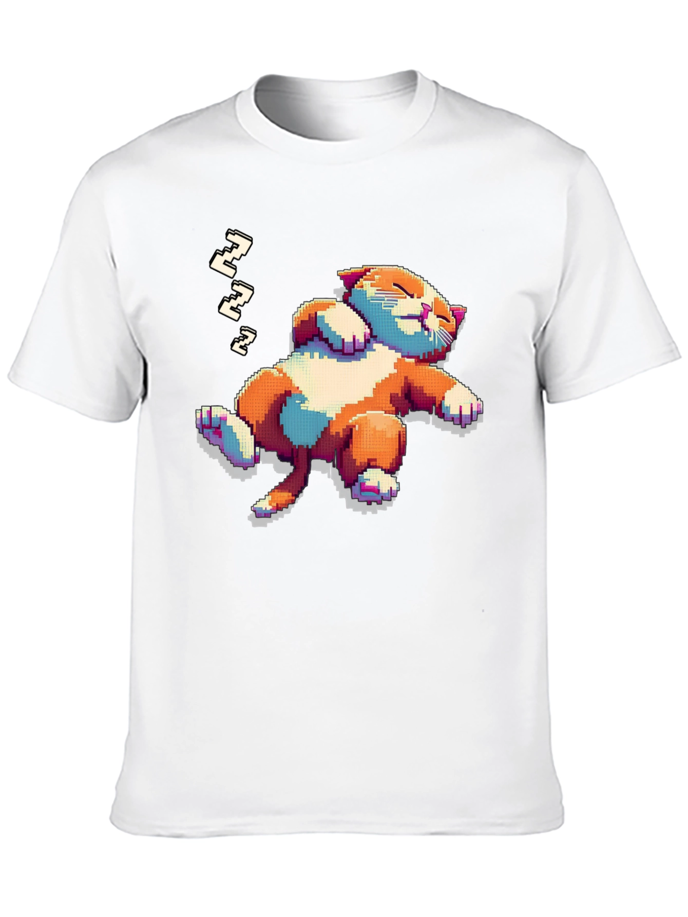 Black Pixel Cat Nap T-Shirt view 10