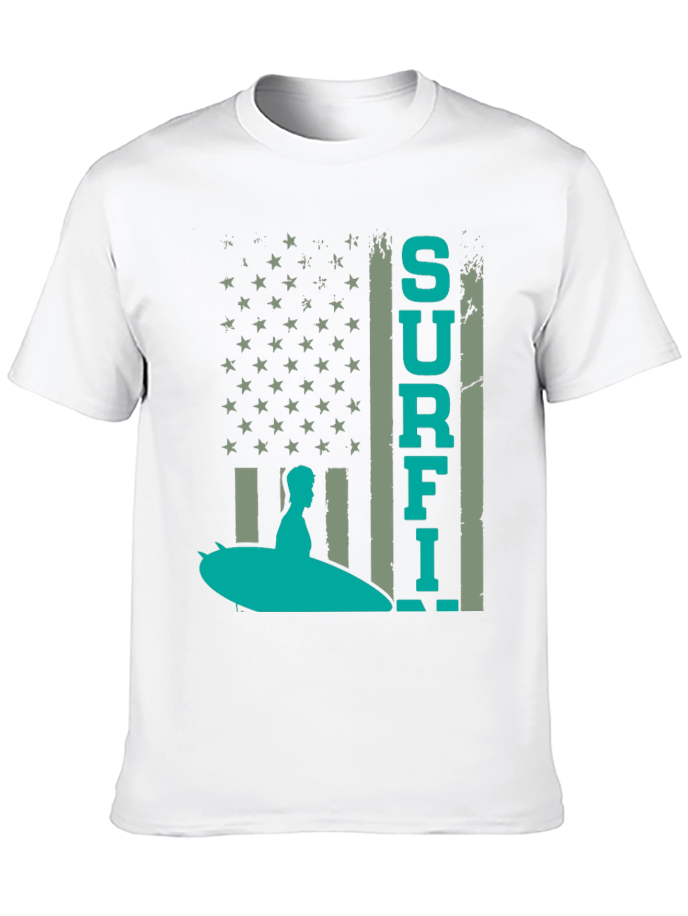 Black Surf American Flag T-Shirt view 10