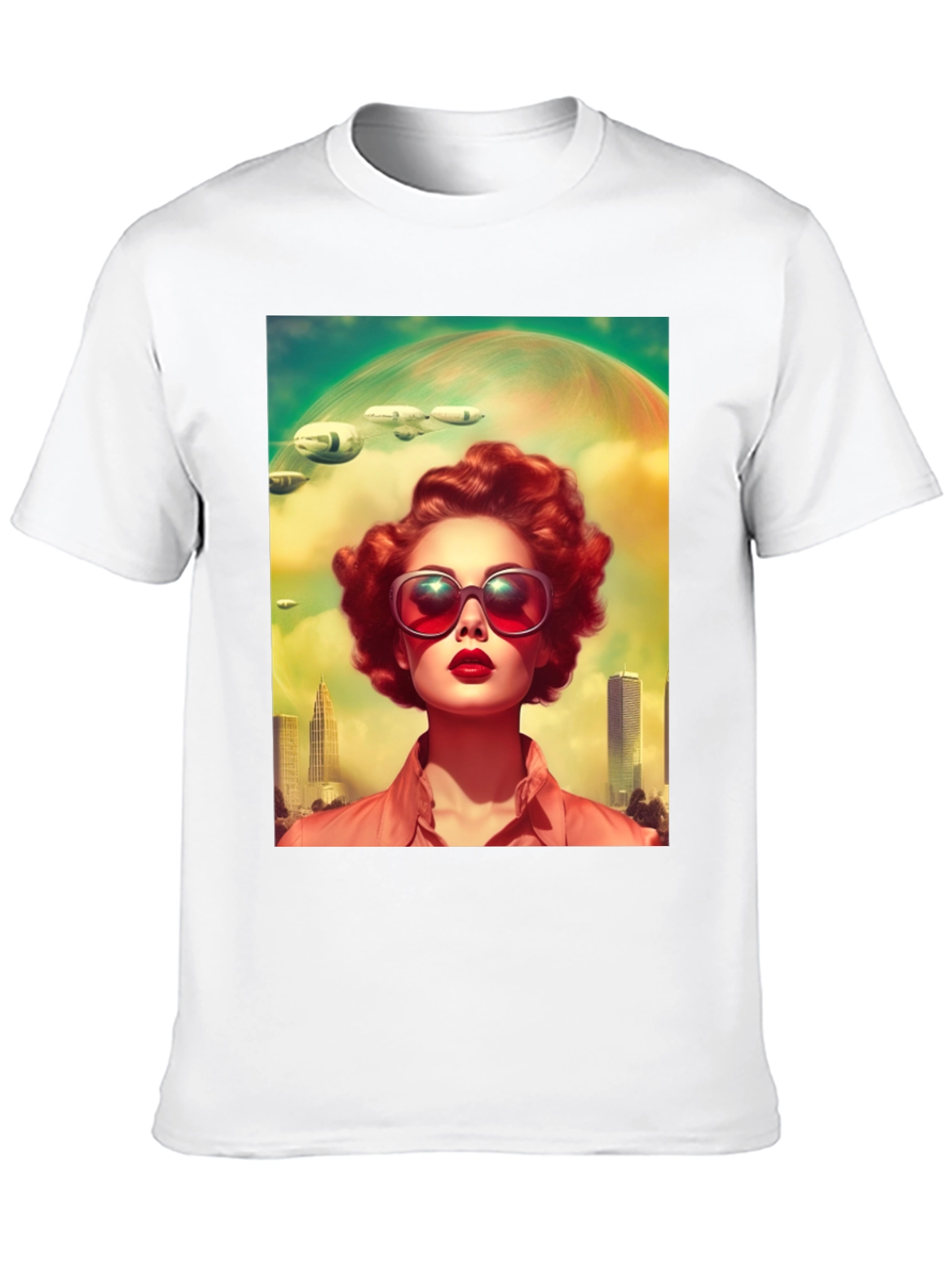 Black Retro Futuristic Woman T-Shirt view 10