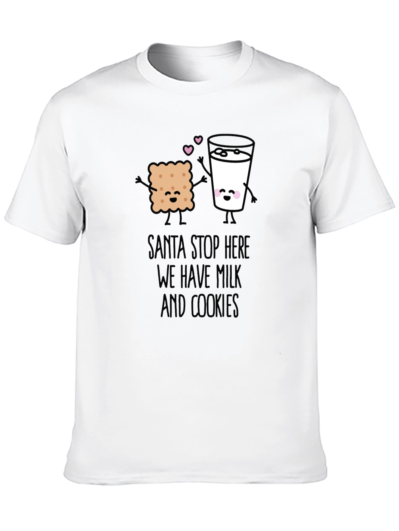 Black Santa Stop Here Milk & Cookies Graphic Tee view 10