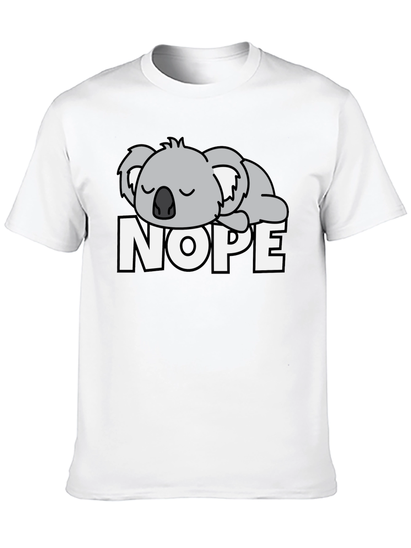 Black Nope Koala Graphic T-Shirt - Funny Lazy Day Tee view 10